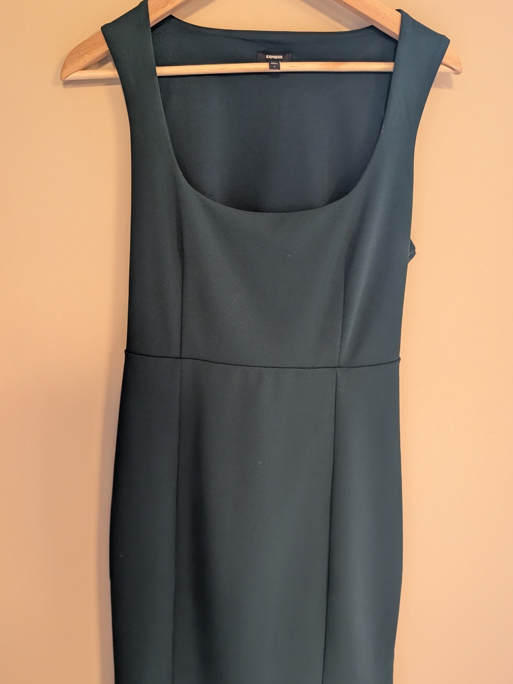 Express Women's Dark Green Square Neck Sheath Dress